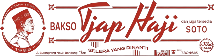Logo Bakso Tjap Haji, usaha sejak 1996, Jl. Burangrang No.21 Bandung